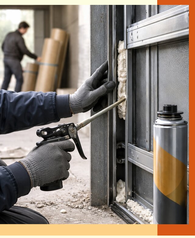 Заполнение пустот ворот в Краснокамске от 4562 руб. — заливка ППУ, утепление под ключ | ТепломастерКнм