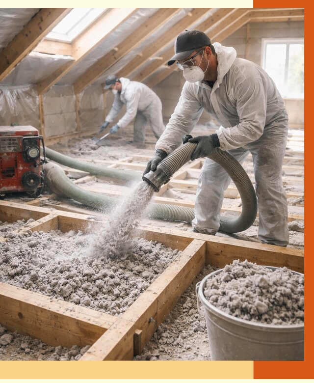 Утепление эковатой в Краснокамске от 2990 руб./м2 — монтаж и задувка | ТепломастерКнм