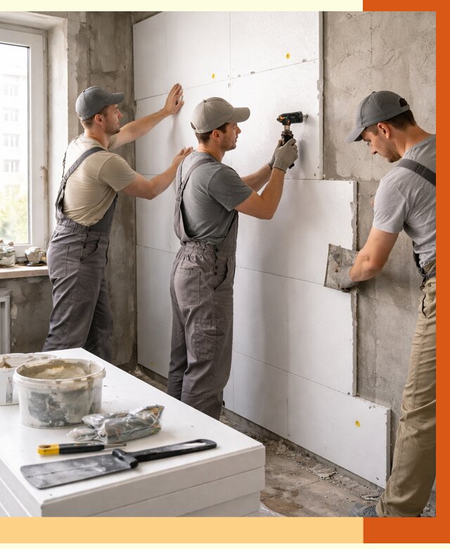 Утепление пенопластом домов и стен в Краснокамске от 1875 руб. — ТепломастерКнм