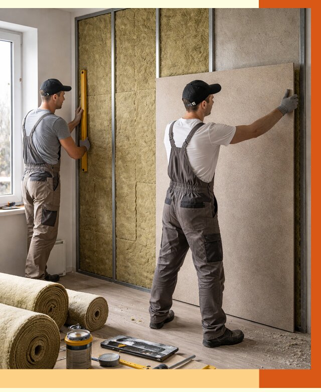 Шумоизоляция стен в Краснокамске от 4562 руб/м2 — звукоизоляция стен под ключ | ТепломастерКнм