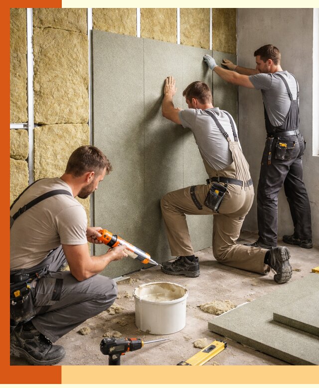 Профессиональная шумоизоляция стен в Краснокамске для квартир и домов