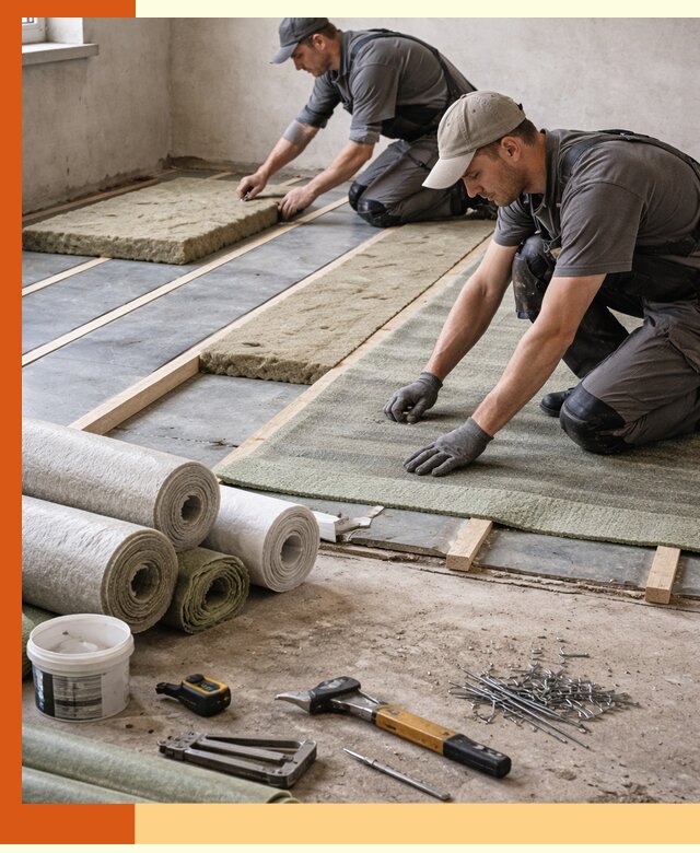 Шумоизоляция пола в Краснокамске — профессиональная звукоизоляция помещений