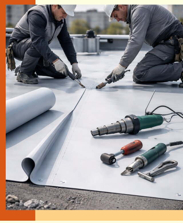Гидроизоляция мембранной кровли в Краснокамске: монтаж и ремонт быстро
