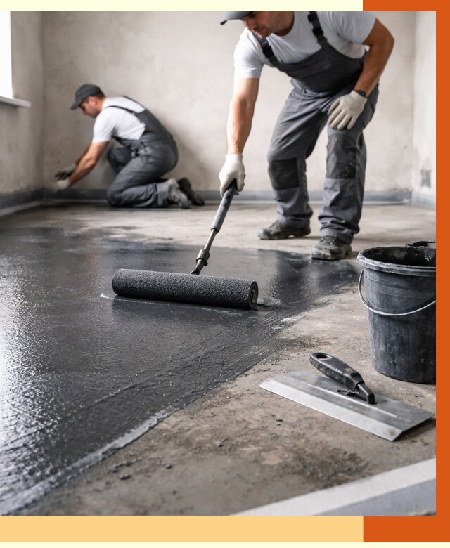 Профессиональная гидроизоляция пола в Краснокамске от 8616 руб. под ключ | ТепломастерКнм