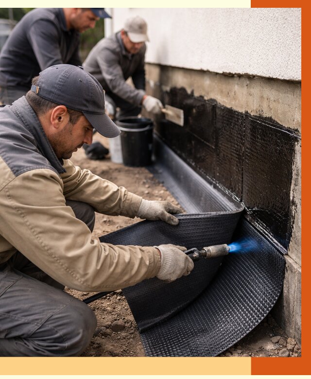 Гидроизоляция цоколя и отмостки в Краснокамске от 8616 руб. — ТепломастерКнм