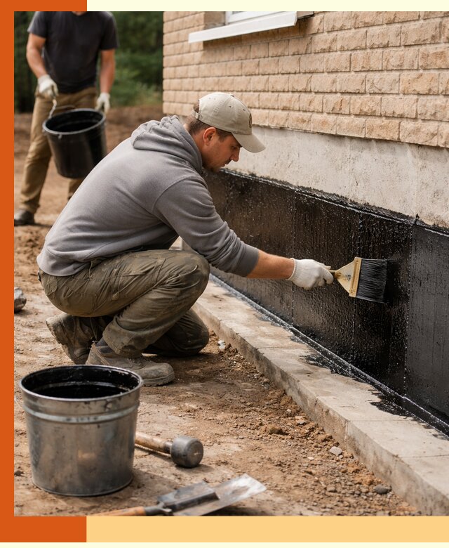 Гидроизоляция цоколя домов и зданий в Краснокамске эффективными методами
