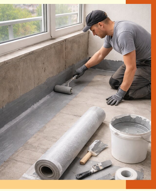 Профессиональная гидроизоляция балкона в Краснокамске от 4258 руб. | ТепломастерКнм