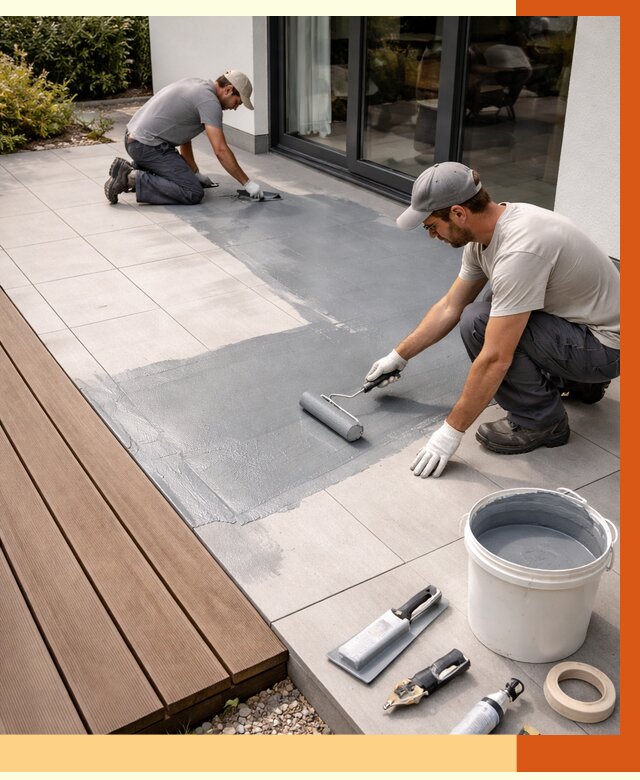 Гидроизоляция террасы в Краснокамске под ключ от 7603 руб./м² | ТепломастерКнм