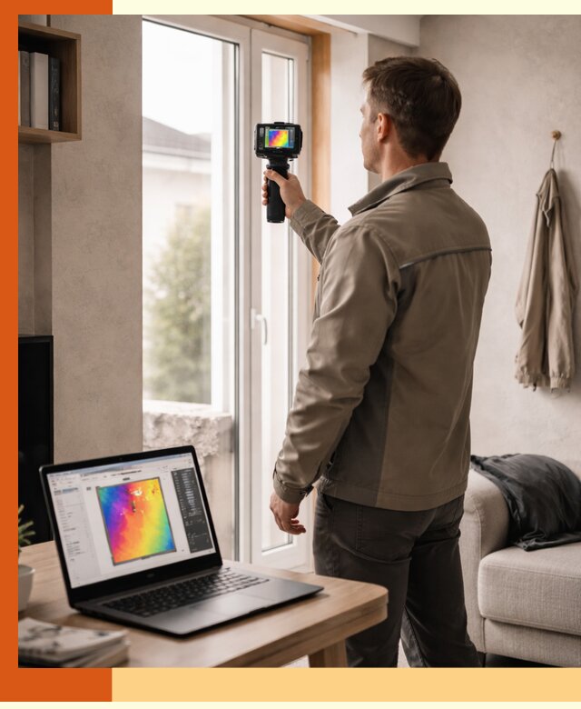 Тепловизионное обследование квартиры в Краснокамске для поиска утечек тепла