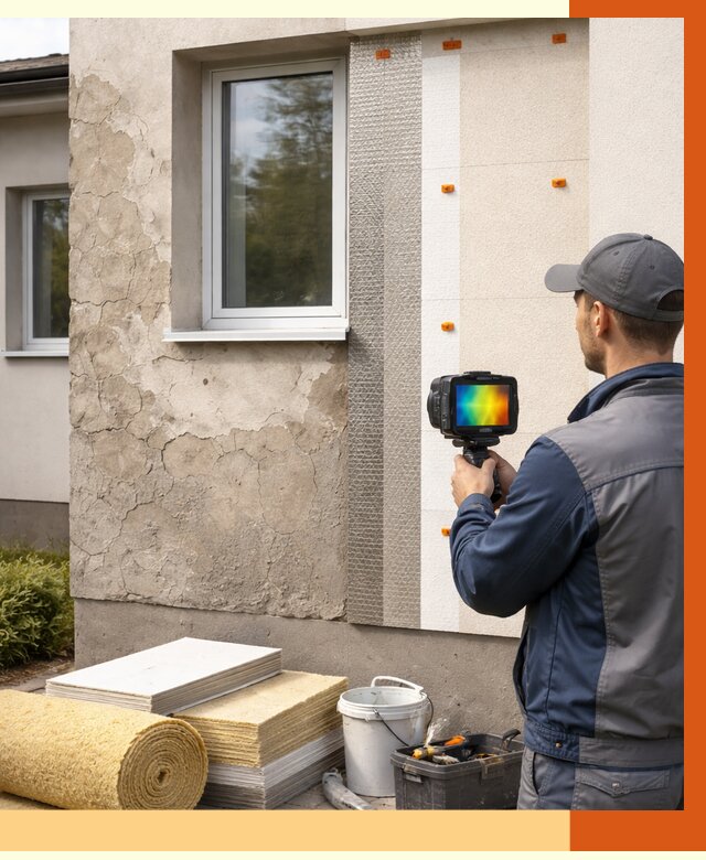 Тепловизионное обследование фасада в Краснокамске от 4562 руб. под ключ | ТепломастерКнм