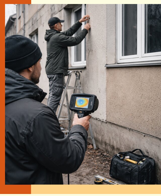 Тепловизионное обследование фасада в Краснокамске для выявления дефектов