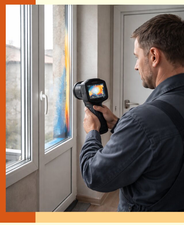 Тепловизионное обследование окон и дверей в Краснокамске