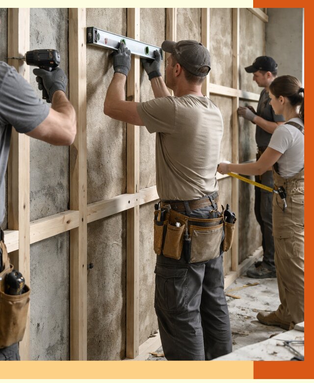 Монтаж обрешетки под утепление в Краснокамске от 1166 руб/м² | Заказать у ТепломастерКнм