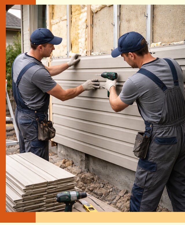 Монтаж сайдинга после утепления в Краснокамске качественно и надежно